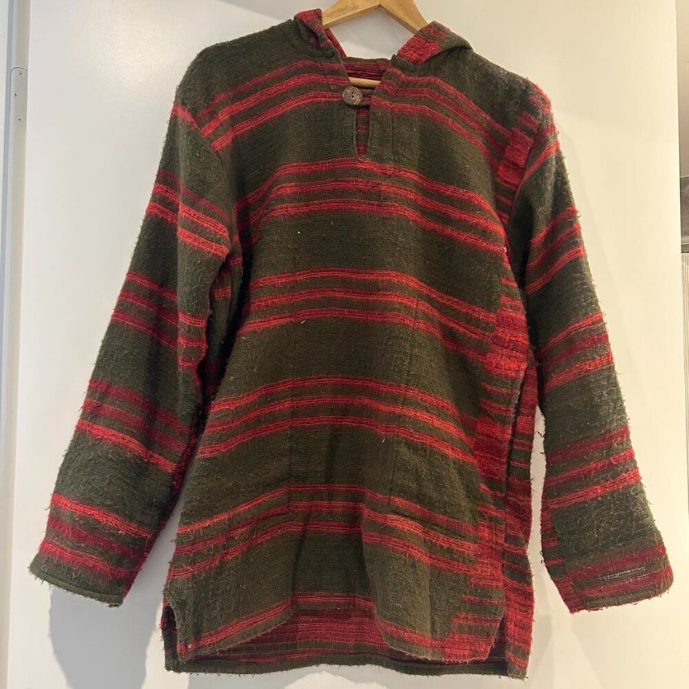 Wool Blend Tunic Hoodie